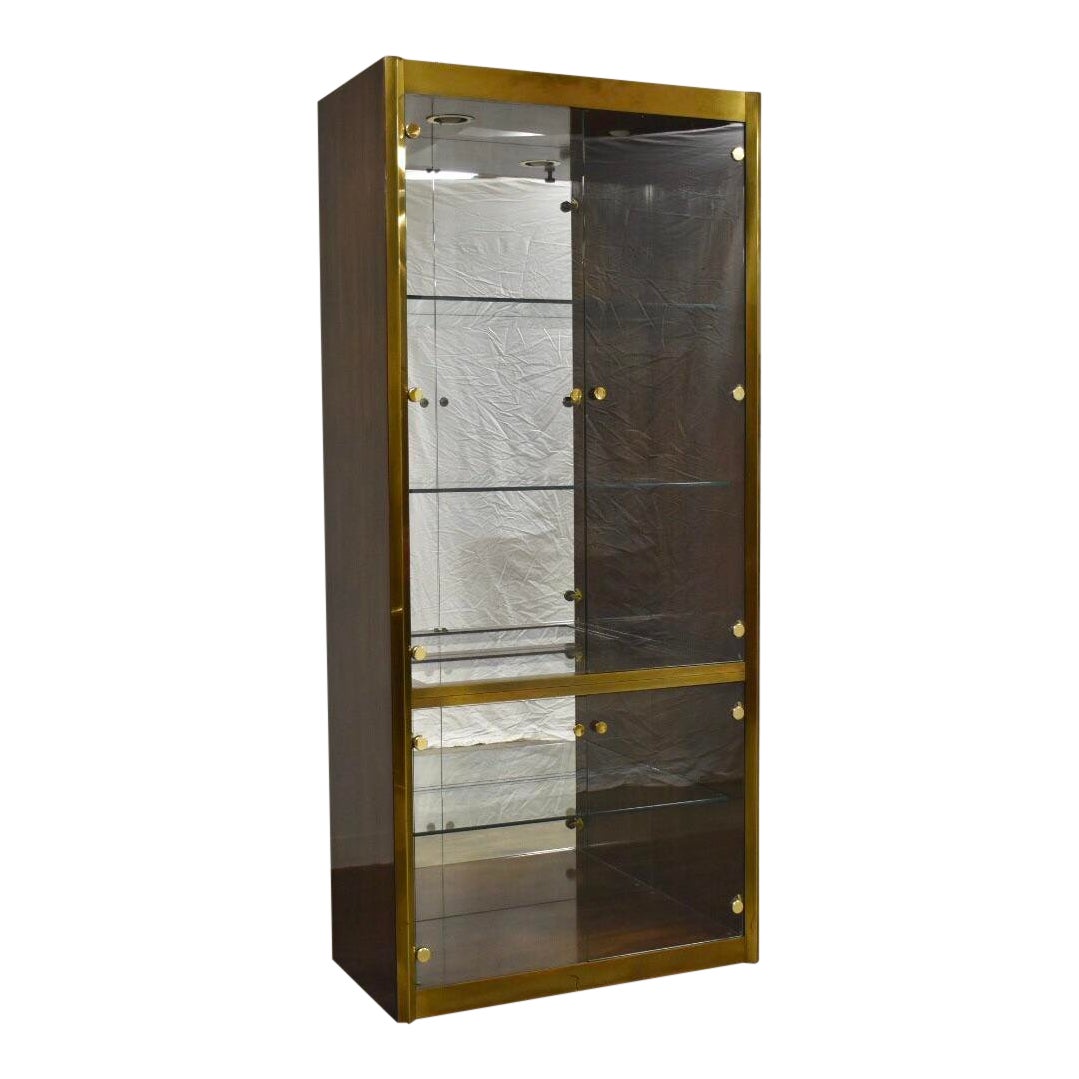 Mastercraft Zebrano Brass Display Cabinet Chairish