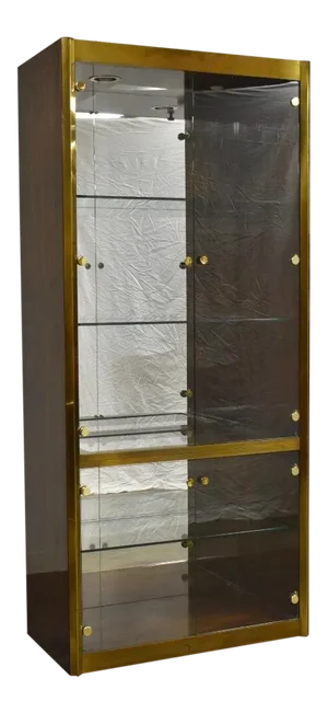 Mastercraft Zebrano Brass Display Cabinet