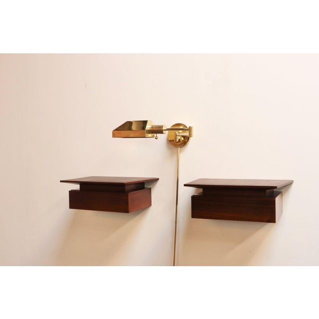 Vintage Polished Brass Swing Arm Wall Lamp With Swiveling Shade by Chapman For Sale - Image 15 of 18