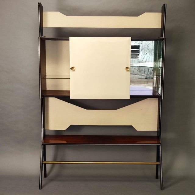 Italian Bar Cabinet with Counter & Stools, 1950s, Set of 4 For Sale - Image 15 of 16