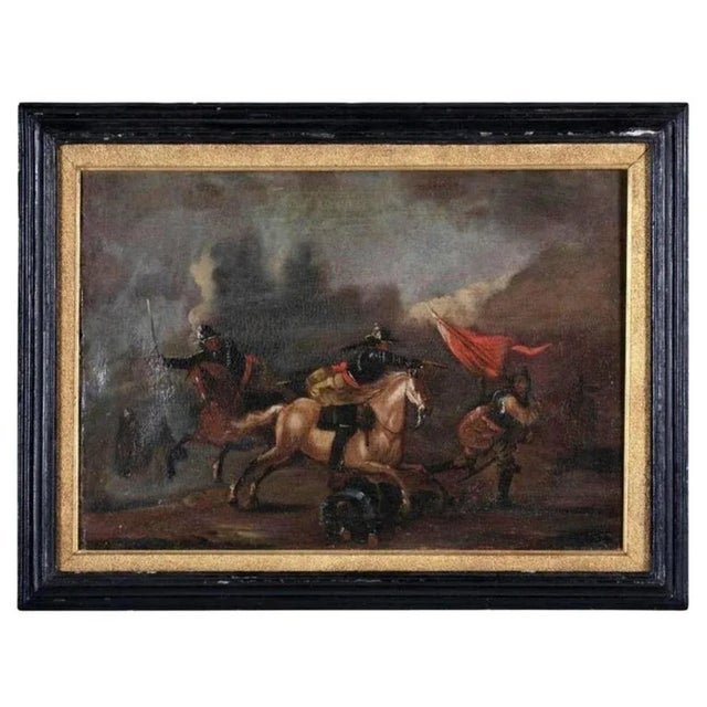 French School Artist, Battle Scene, 18th Century, Oil on Canvas, Framed For Sale - Image 6 of 7