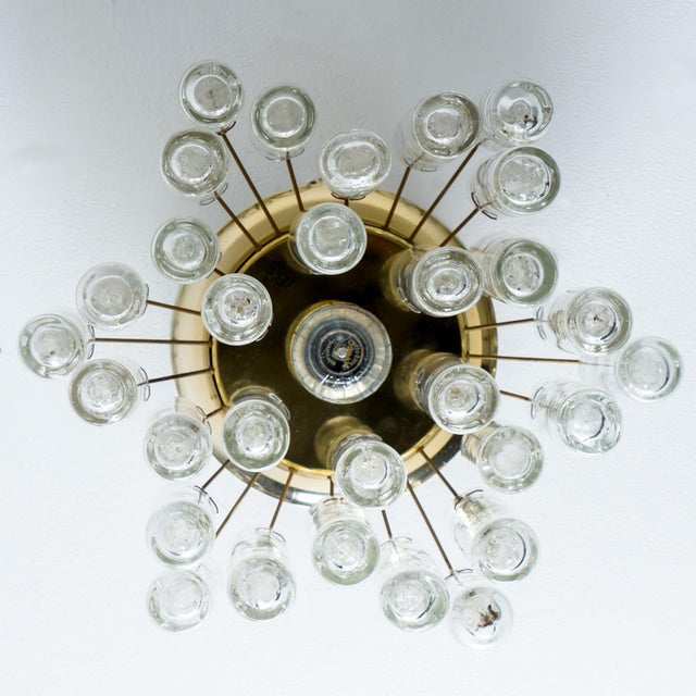 Round Textured Clear Glass Gold Flush Mount from Doria Leuchten, 1960s For Sale - Image 11 of 17