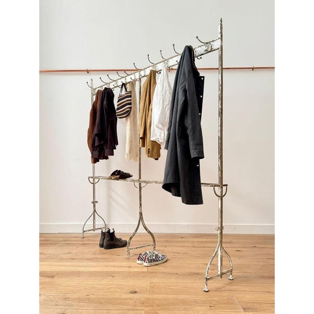 Victorian Wrought Iron Painted Coat Stand For Sale - Image 4 of 8