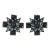 Chanel Large Black Cross Earrings c2011 Clip On Green Enamel CC Logo Gothic - 2 Pieces For Sale