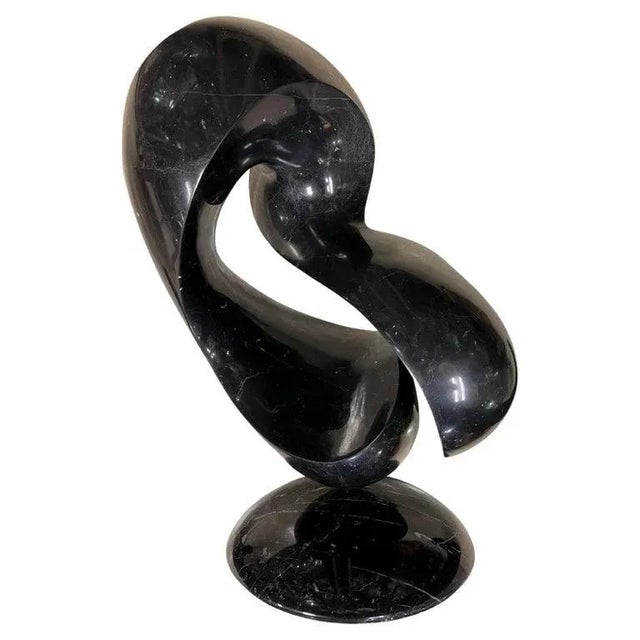 Large Abstract Mid Century Black Marble Sculpture by Ellen Brenner Sorensen For Sale - Image 11 of 11