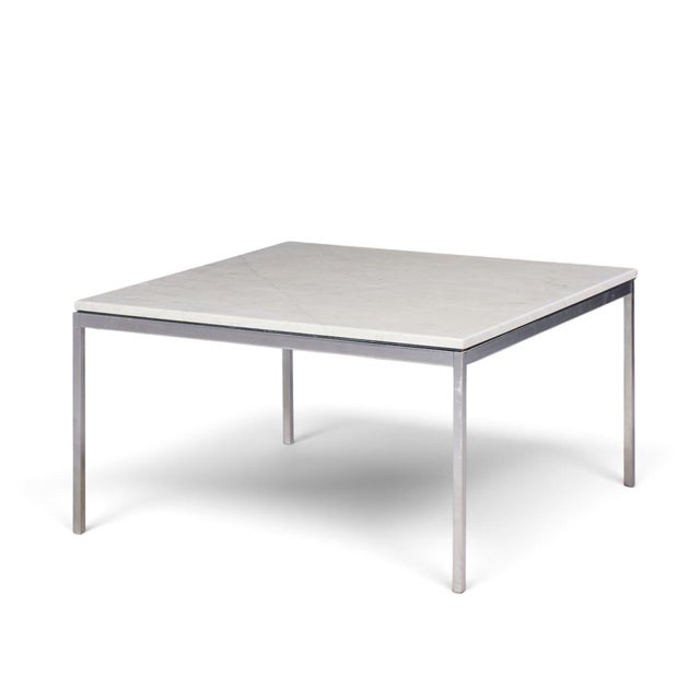 Florence Knoll Mid Century Chrome and Marble Top Coffee Table For Sale In Chicago - Image 6 of 8