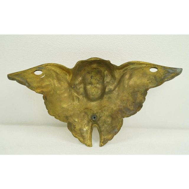 Mid 20th Century Gilded Brass Angel Wall Decor For Sale - Image 9 of 12
