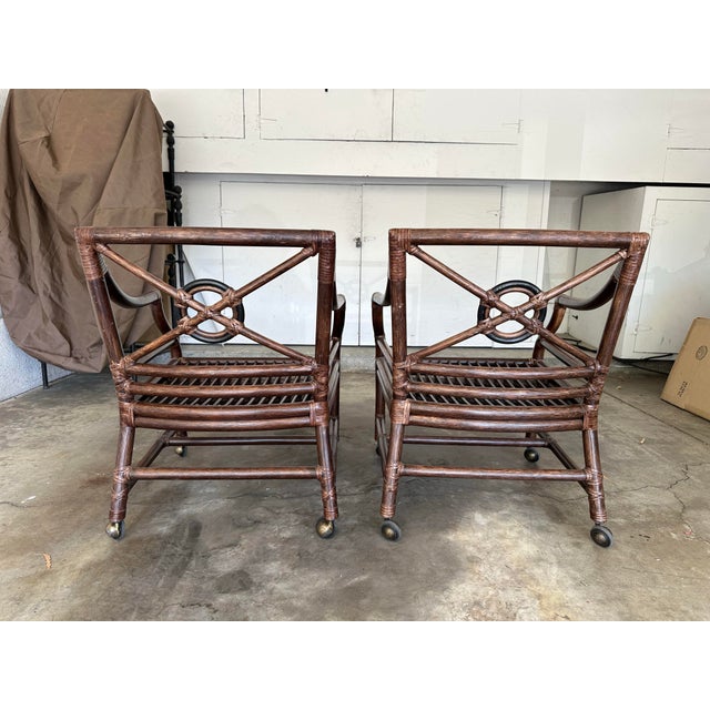 2000s Pair of McGuire Target Back Chairs For Sale In Los Angeles - Image 6 of 11