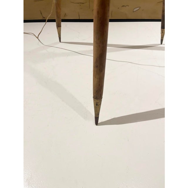 Antique Surveyor’s Tripod Floor Lamp in Oak With Brass Hardware, 61” H For Sale - Image 9 of 11