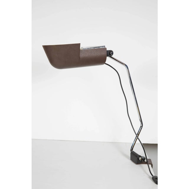 Brown 1970s Pala Desk Lamp by D. C. Arnoldi for Luci Illuminazione d'Interni of Italy For Sale - Image 8 of 11