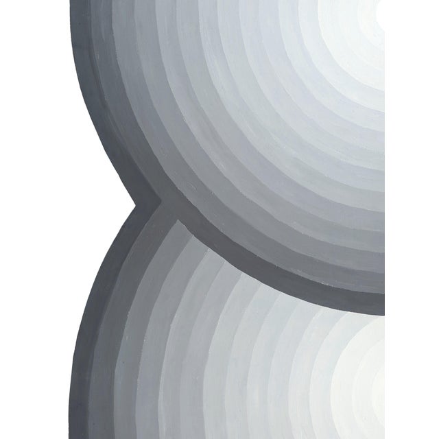 David Hardaker "Honer" Contemporary Abstract Black & White Ombre Concentric Shaped Painting, 2025 For Sale - Image 4 of 6