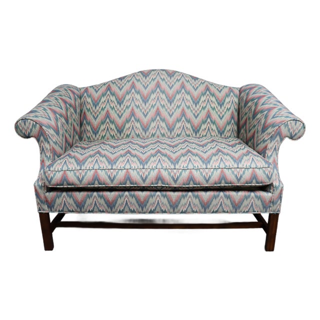 Southwood Flame Stitch Upholstered Settee For Sale