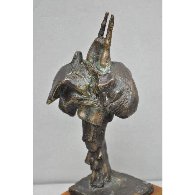 Brown Vintage Elbert Weinberg "Scroll" Bronze Brutalist Abstract Sculpture Figure For Sale - Image 8 of 15