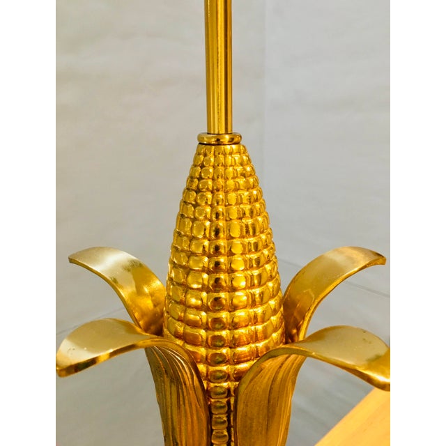 Brass Corn Lamp attributed Maison Charles, 1960s For Sale - Image 11 of 12