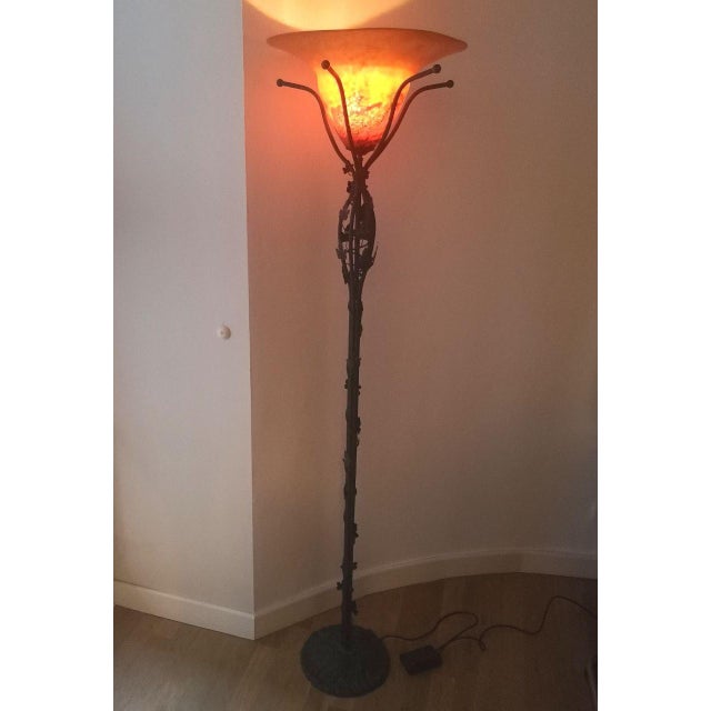 Art Nouveau Style Floor Lamp, 1995 For Sale - Image 3 of 5