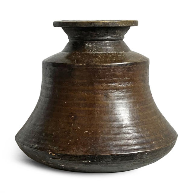 Antique bronze pot from Rambagh Palace, Jaipur. Original aged patina. Each is slightly unique and sold individually.