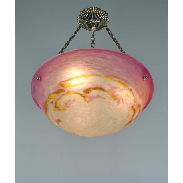 1920s French Art Deco Pendant Light by Muller Freres & Hettier Et Vincent - 1920s France For Sale - Image 5 of 13