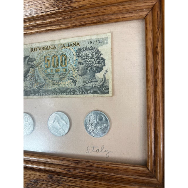 Vintage Framed Italian Currency Memorabilia For Sale In Atlanta - Image 6 of 10