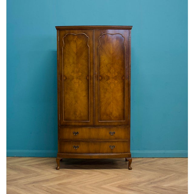 Art Deco Walnut Wardrobe, 1930s For Sale - Image 4 of 14