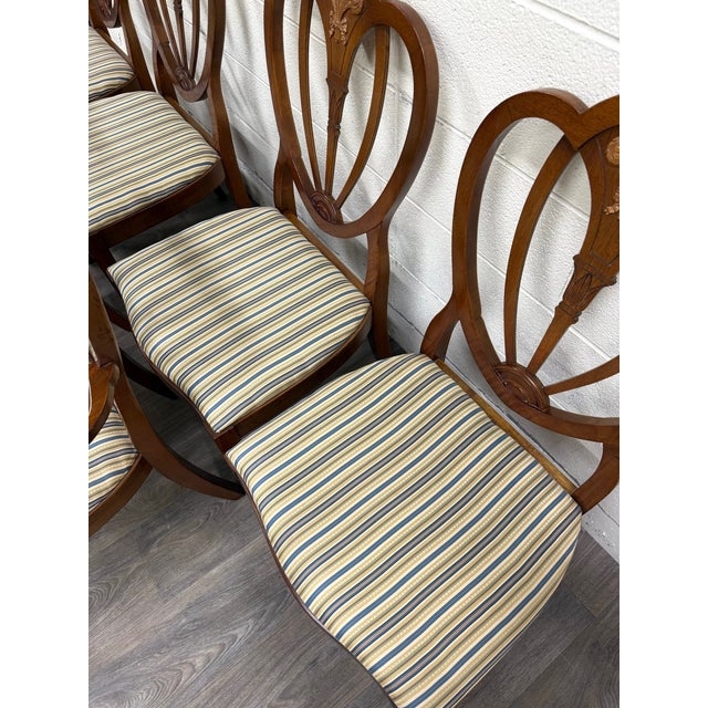 Vintage Hepplewhite or Georgian Style Shield Back Dining Chairs - Set of 6 For Sale - Image 11 of 13