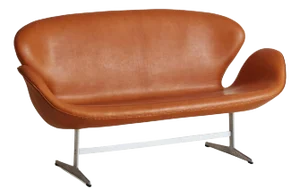 Cognac Leather Swan Sofa Model 3321 by Arne Jacobsen, Denmark 20th Century