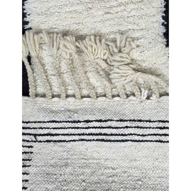 2020s Moroccan White and Black Runner Rug - 6.3 X 1.7 Ft For Sale - Image 5 of 6