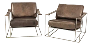 1980s Vintage Milo Baughman Armchairs - a Pair