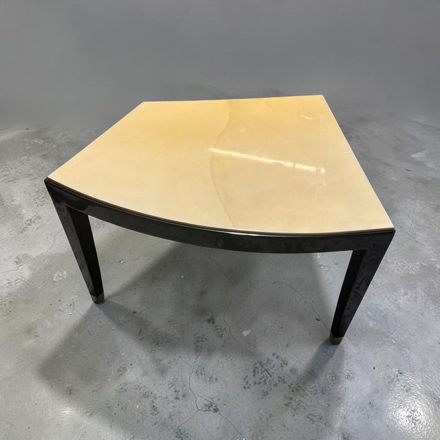 Vintage Colombian Goatskin & Black Lacquer Sculptural Nesting Tables by Today’s Custom Design, Pair For Sale In West Palm - Image 6 of 12