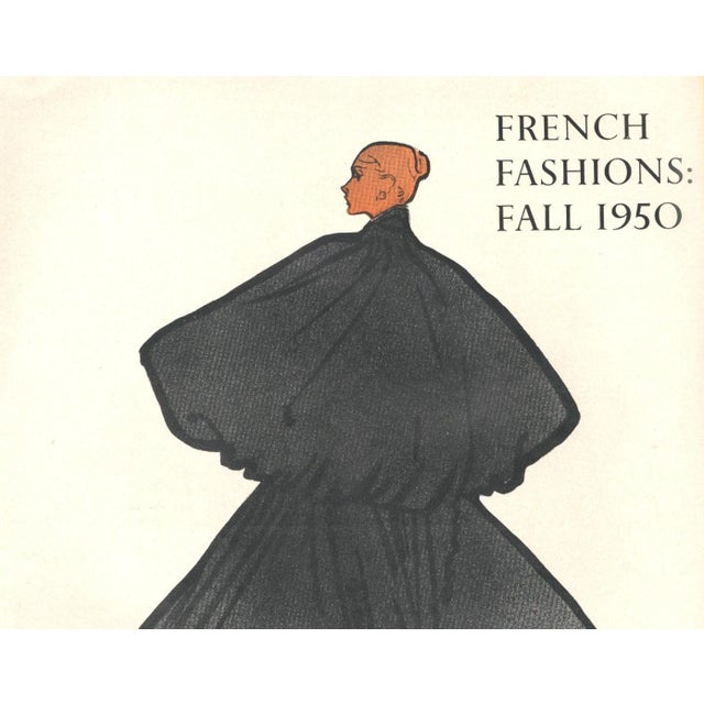 This is a 1950 Mid-Century fashion print for a Cristobal Balenciaga fashion design. This is the first time we have this...