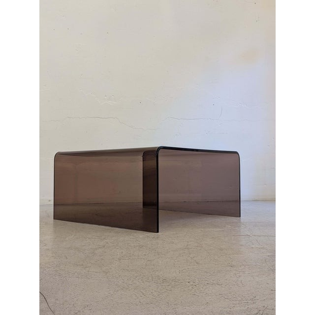 Plastic Square Smoked Glass Coffee Table, 1970s For Sale - Image 7 of 11