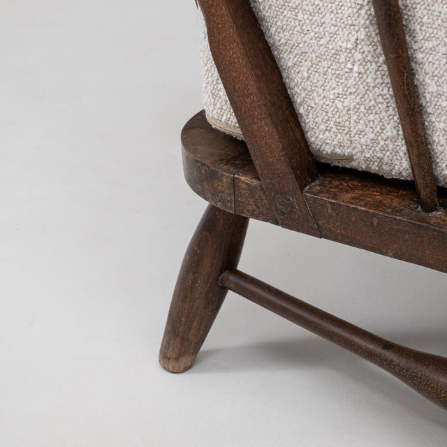20th Century English Wooden Armchair With Upholstered Seat And Back For Sale - Image 12 of 18