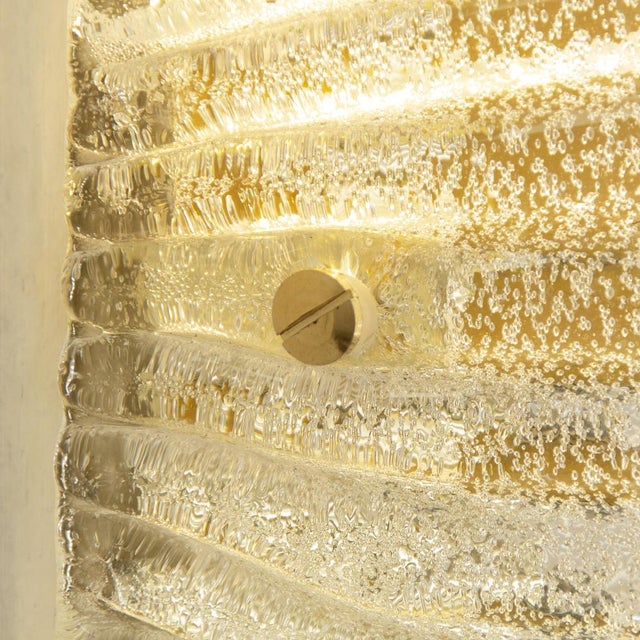 Gold Italian Murano Glass and Brass Wall Lights, 1990s, Set of 2 For Sale - Image 8 of 9