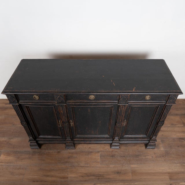19th Century Swedish Black Painted Pine Sideboard Buffet For Sale - Image 4 of 15