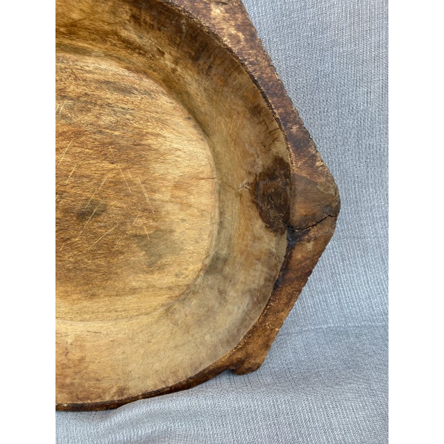 Antique Hand Hewn Wood Dough Bowl For Sale - Image 11 of 12