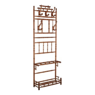 19th Century French Faux Bamboo Hall Tree or Coat Rack For Sale