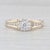 2010s 0.56ctw Diamond Cluster Engagement Ring 14k Yellow Gold Size 8.5 Cathedral Band For Sale - Image 5 of 8