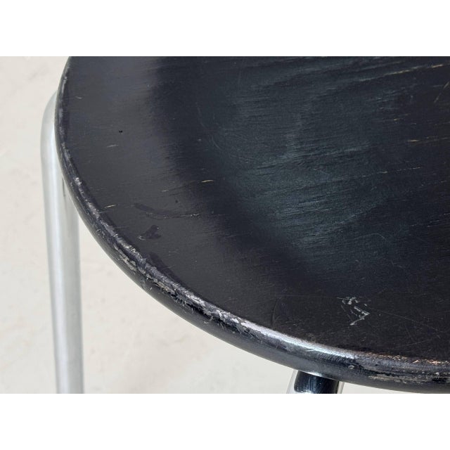 Stool with Chrome Frame and Wooden Seat by Zingg-Lamprecht, 1970s For Sale - Image 11 of 16