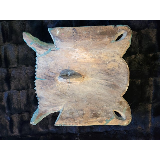Contemporary Vintage Balinese Hand-Carved Wooden Deity Mask For Sale - Image 3 of 3