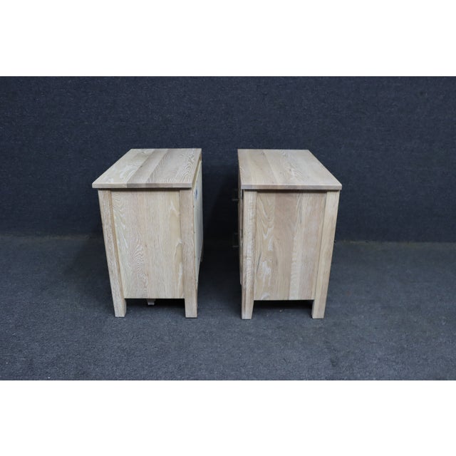 Pair of Contemporary Solid White Oak Nightstands by Vaughan-Bassett For Sale - Image 9 of 15