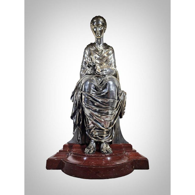 Bronze Sculpture Depicting Greek Lady Seated, 1875 For Sale - Image 6 of 14