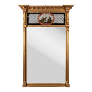 Federal Style Gilt Eglomise Mirror For Sale