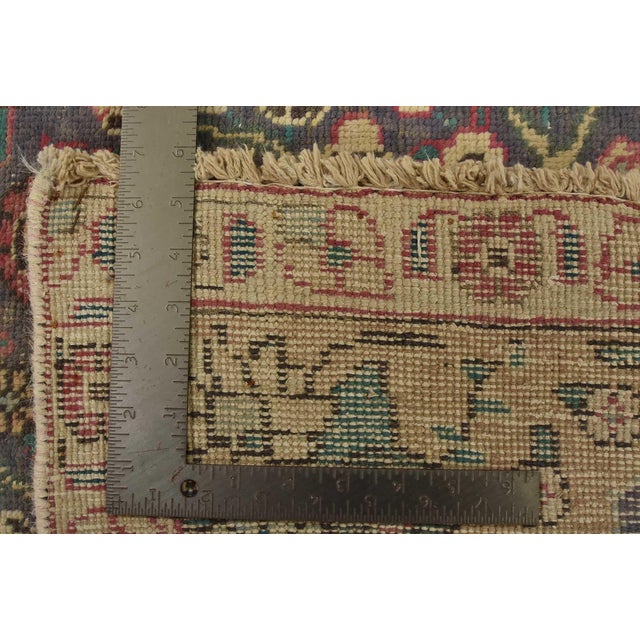 Tabriz Rug 9’5” X 12’3” Violet Wool Vintage Distressed Hand-Knotted Carpet For Sale - Image 15 of 15