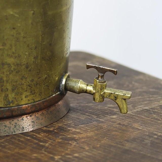 Rustic Large Rustic Farmhouse French Brass Canne à Lait or Milk Jug For Sale - Image 3 of 11