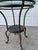 Bottle Green Vintage Glass Top Wrought Iron Bistro Table For Sale - Image 8 of 12