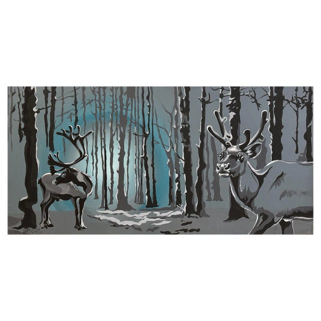 Patricija Brekte, In the Forest 1, Acrylic on Canvas, 2014 For Sale