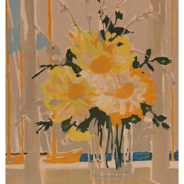 Modern Michel Henry, Bouquet of Yellow Flowers, Lithograph For Sale - Image 3 of 6