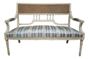 Louis XVI Style Bench in Wood and Fabric