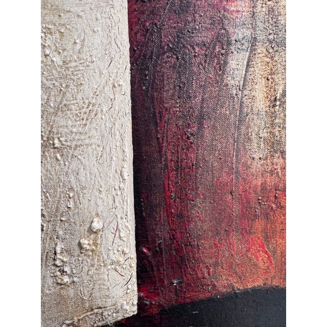 Abstract 1992 Stanley T. Harris Signed Abstract Textural Painting, 27” X 40.5” For Sale - Image 3 of 6