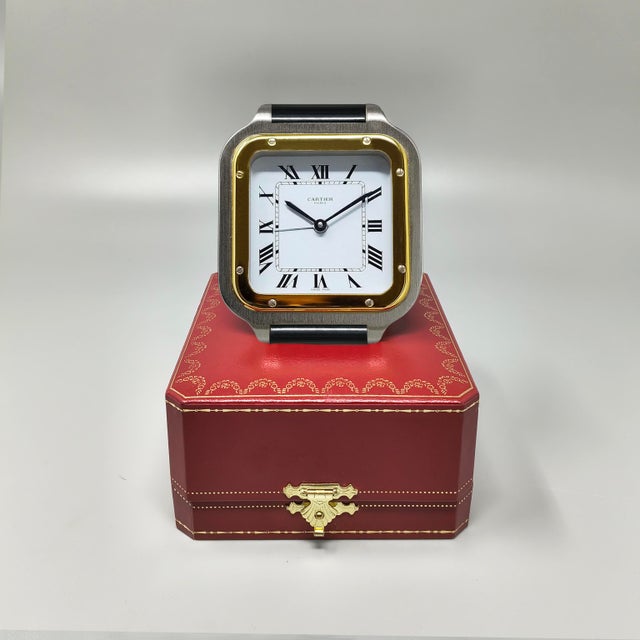 Black Santos Pendulette Alarm Clock by Cartier, Swiss, 1980s For Sale - Image 8 of 8