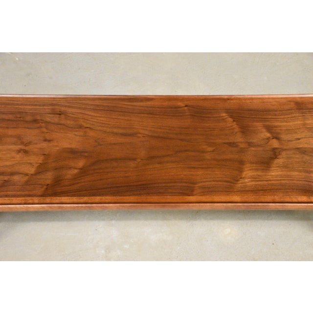 1960s Refinished Drexel Declaration Walnut 75” Coffee Table by Kipp Stewart For Sale In Boston - Image 6 of 10